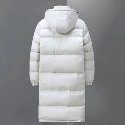 Men's Puffer Jacket – Black Longline Hooded