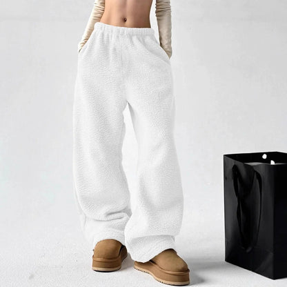 Soft and Cozy Relaxed Wide-Leg Fleece Pants