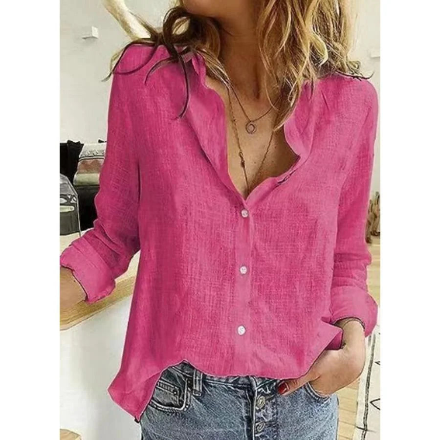 Relaxed Long Sleeve Button-Down Shirt