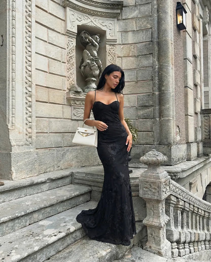Emily | Lace Maxi Dress Open Back
