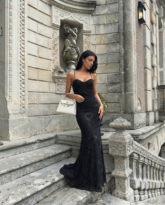 Emily | Lace Maxi Dress Open Back