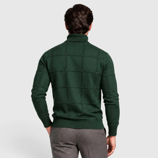 Men's Textured Mock Neck Sweater Slim Fit