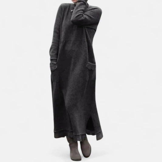 Mock Neck Maxi Knit Sweater Dress