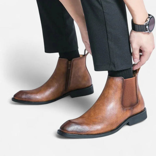Men's Chelsea Boots – Black Polished Pointed Toe