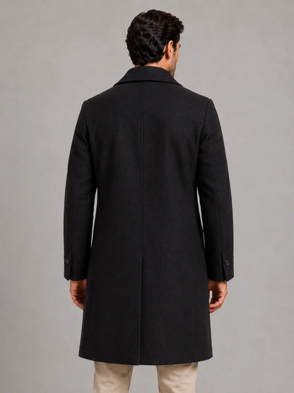 Men's Double Breasted Long Coat – Tailored Winter Overcoat