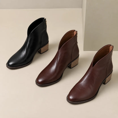 Felly | Low Heel Ankle Boots V-Cut