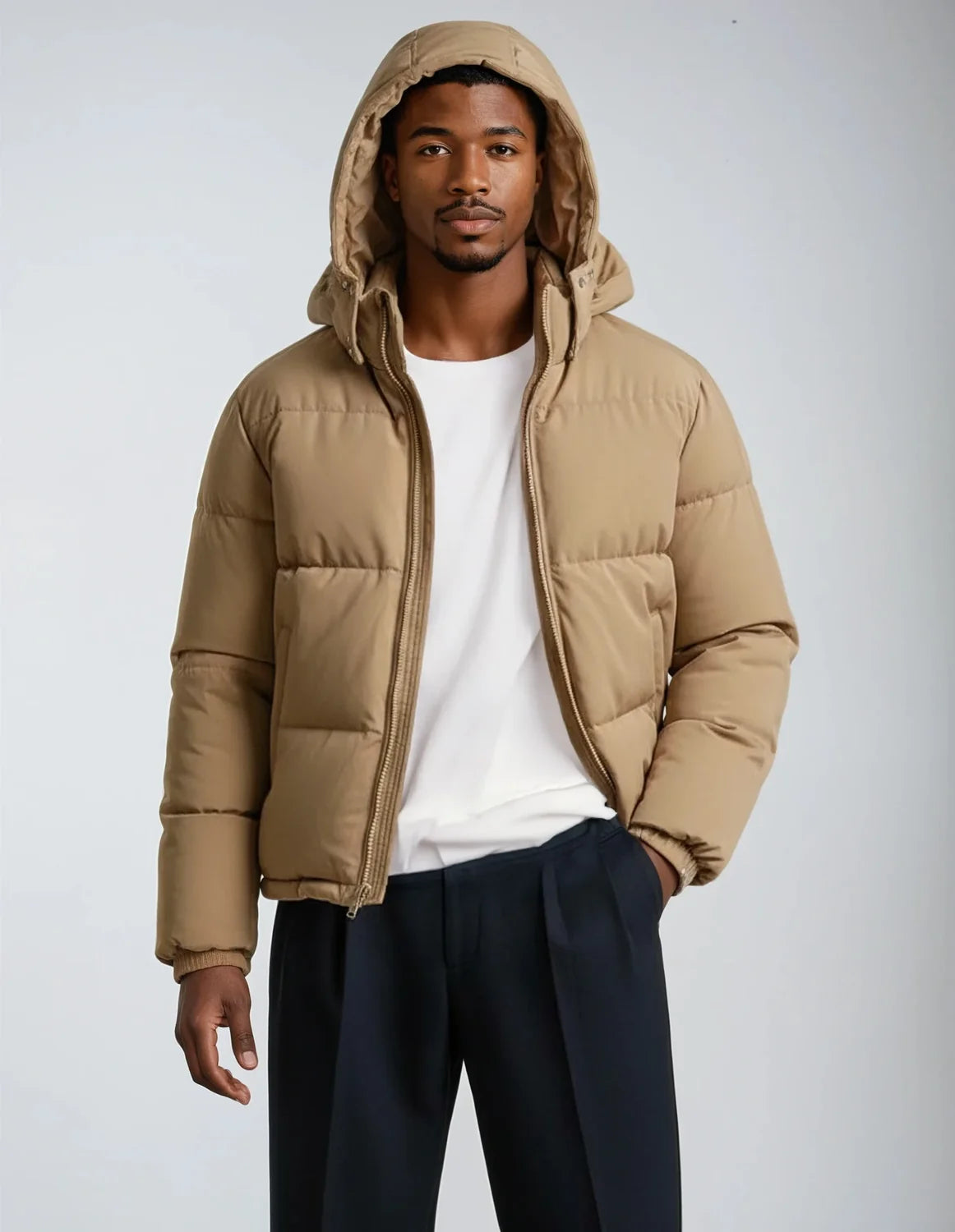 Men's Hooded Puffer Jacket Quilted