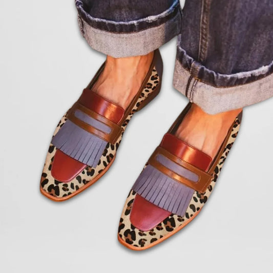 Paloma | Fringe Loafers Leopard Print