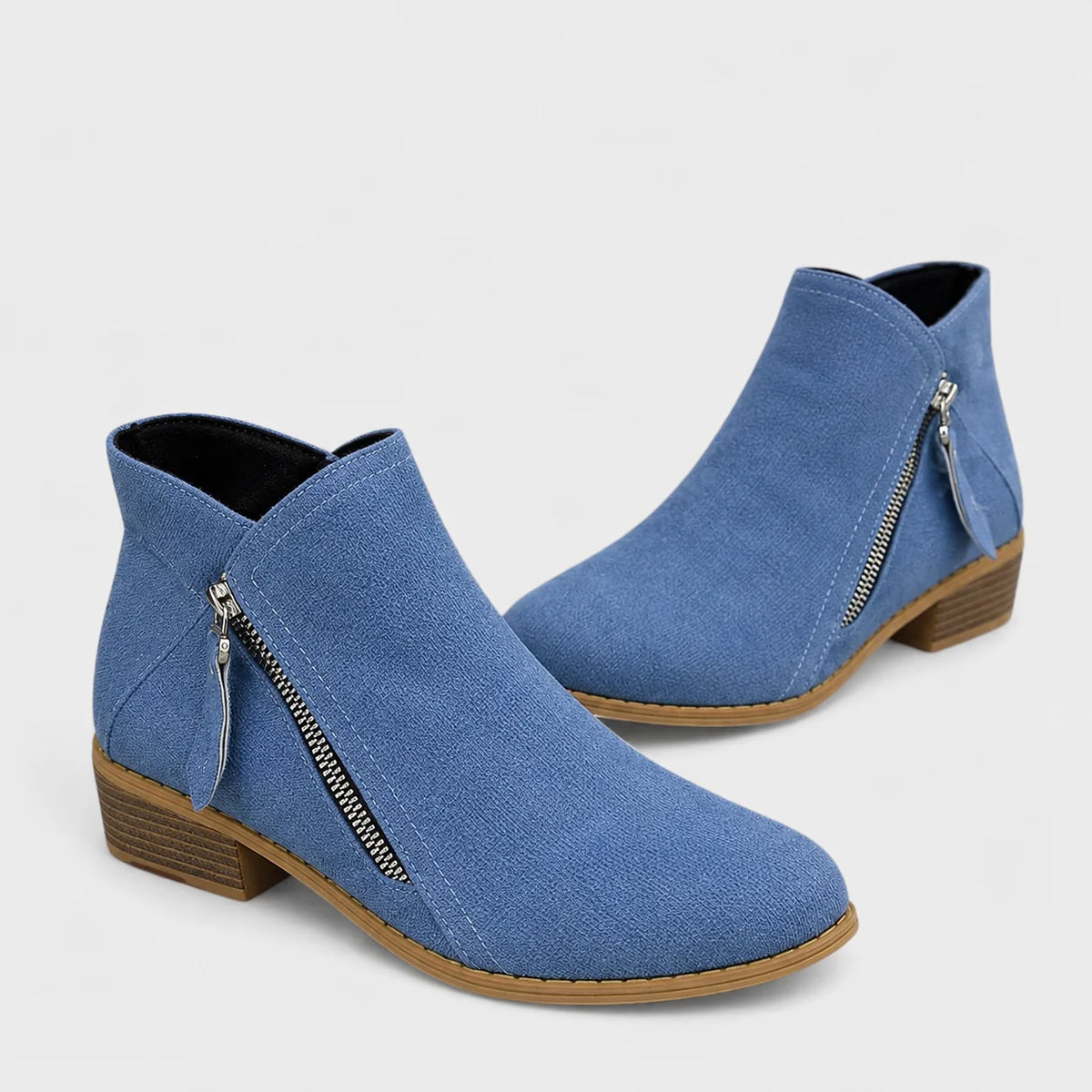 Friana | Block Heel Ankle Boots Side Zip