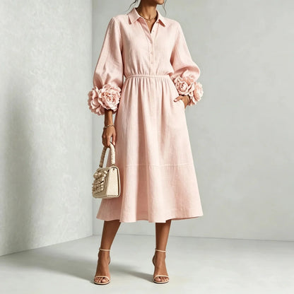 Floral Cuff Midi Dress