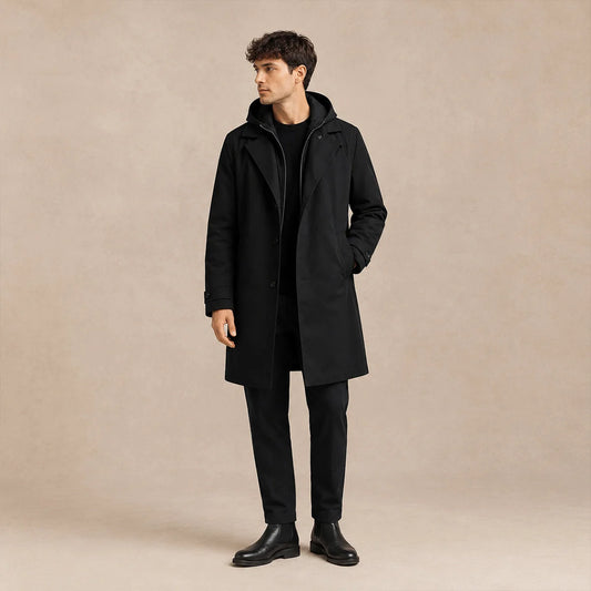 Oldborough | Men's Hooded Long Rain Coat