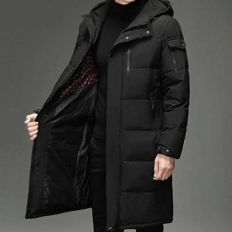 Men's Longline Hooded Puffer Coat