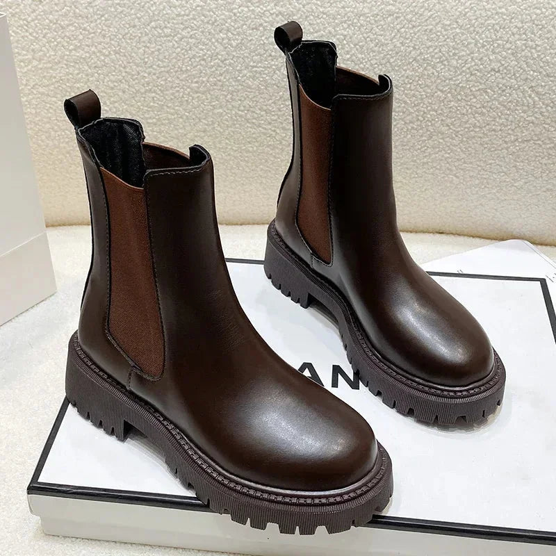 Chunky Chelsea Boots with Thick Sole