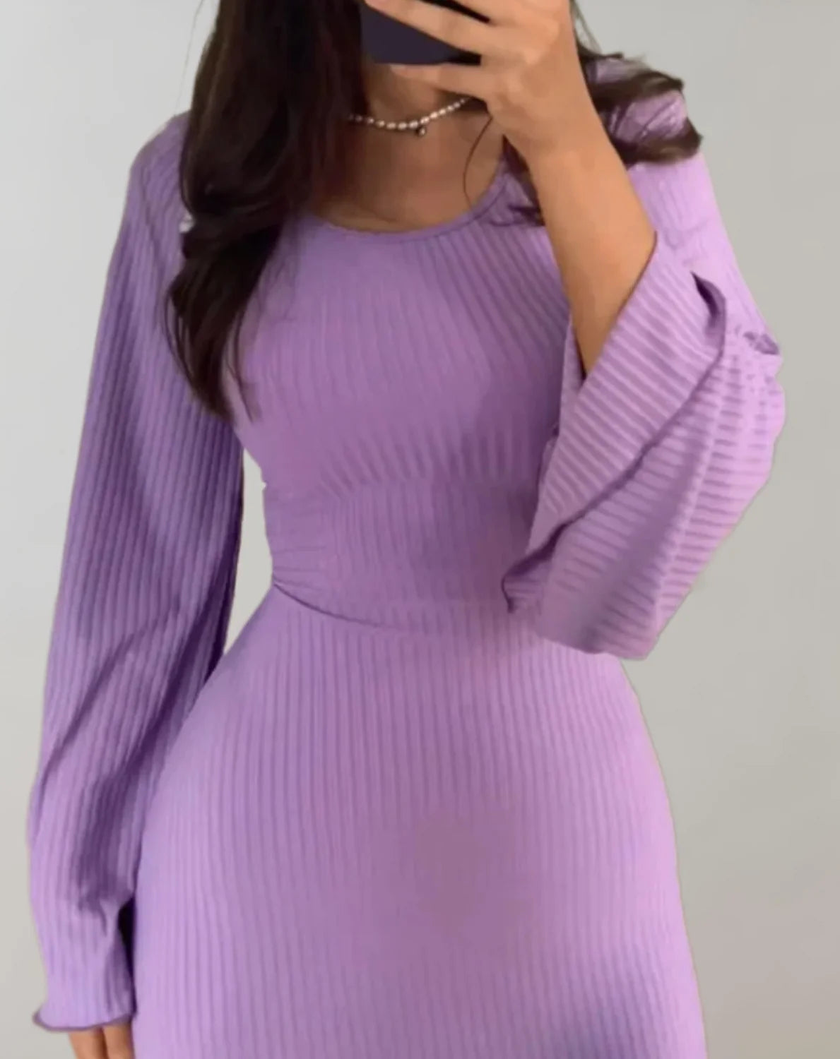 Sweater Dress – Black Bell Sleeve Maxi