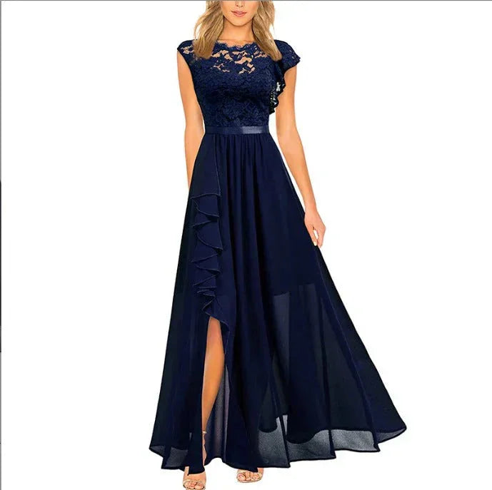 Calista | Lace Ruffle Maxi Dress A-Line