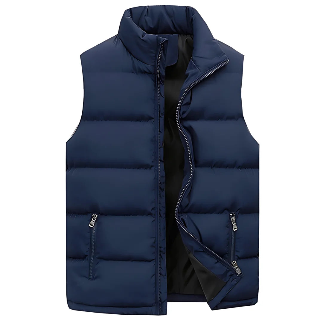 Men's Quilted Puffer Vest Stand Collar