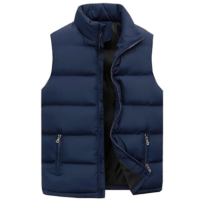 Men's Quilted Puffer Vest Stand Collar