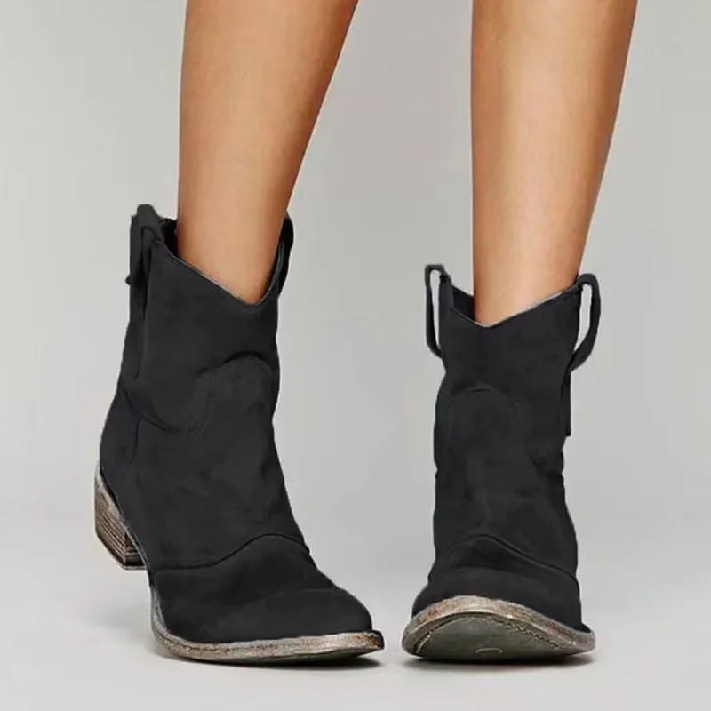 Slouchy Western Ankle Boots
