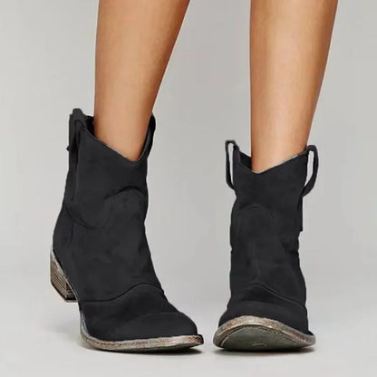 Slouchy Western Ankle Boots