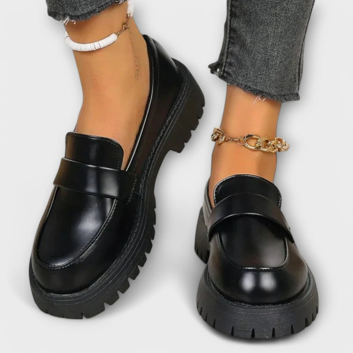 Pia | Chunky Penny Loafers Lug Sole