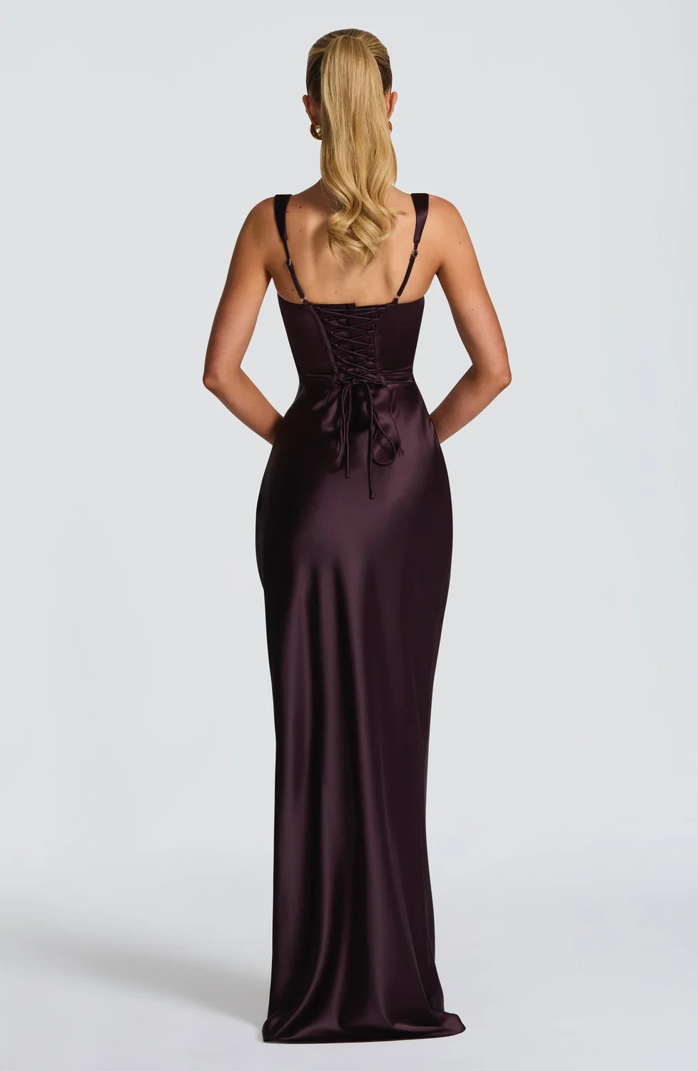 Margaux | Pleated Satin Maxi Dress