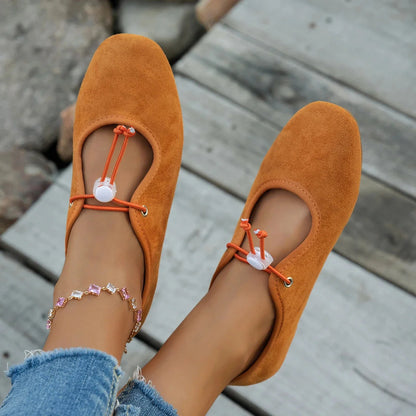 Lace-Up Mary Jane Flats