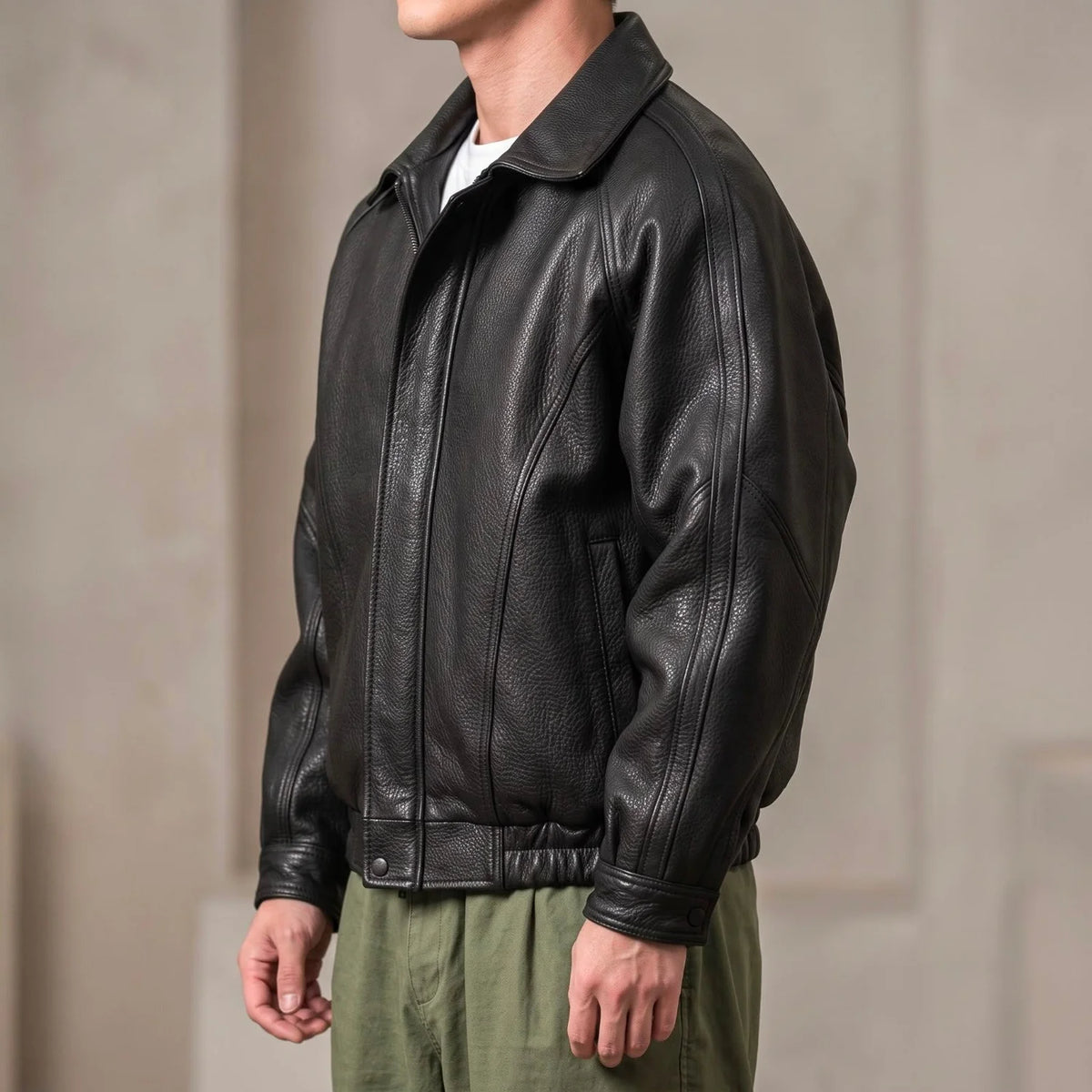 Men's Collared Zip Moto Jacket