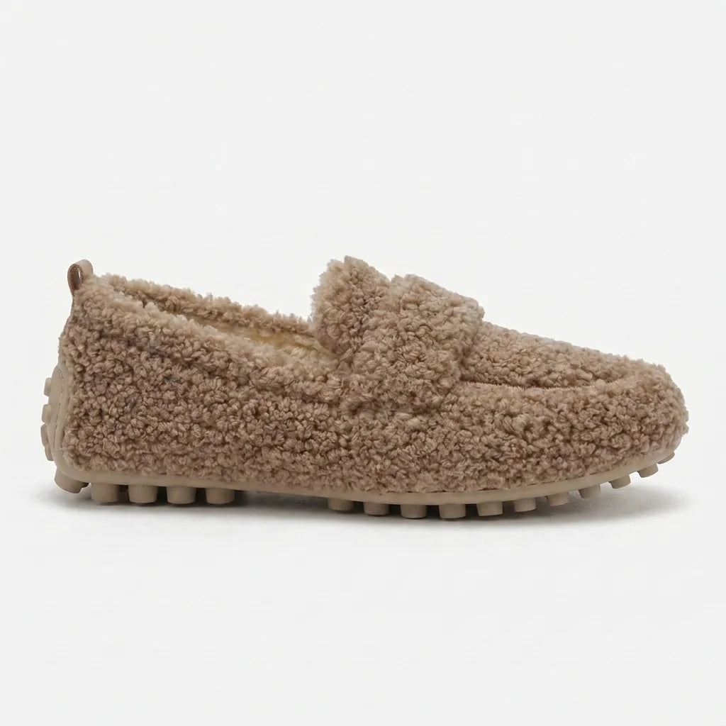 Fuzzy Teddy Loafers Slip-On