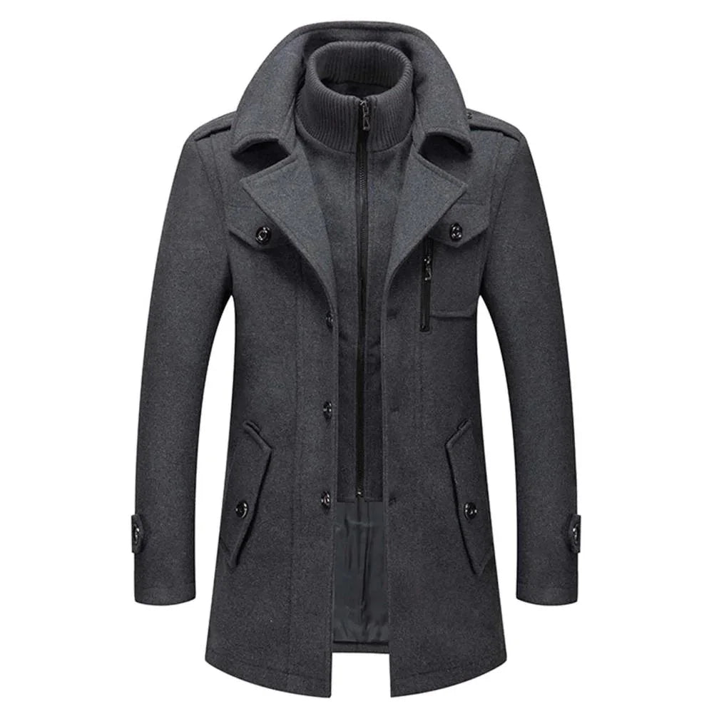 Men's Layered Collar Overcoat