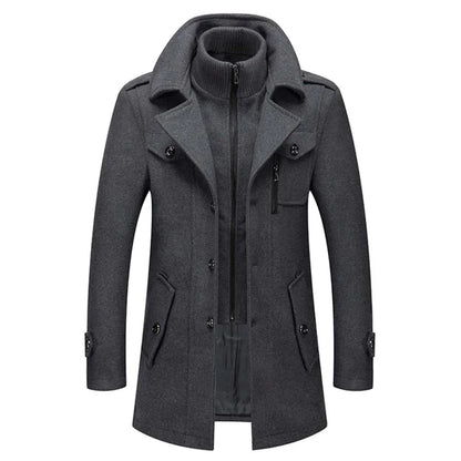 Men's Layered Collar Overcoat