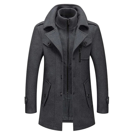 Men's Layered Collar Overcoat