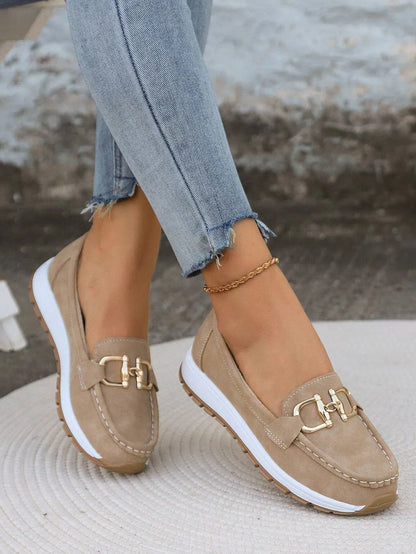 Chunky Loafers with Metal Buckle