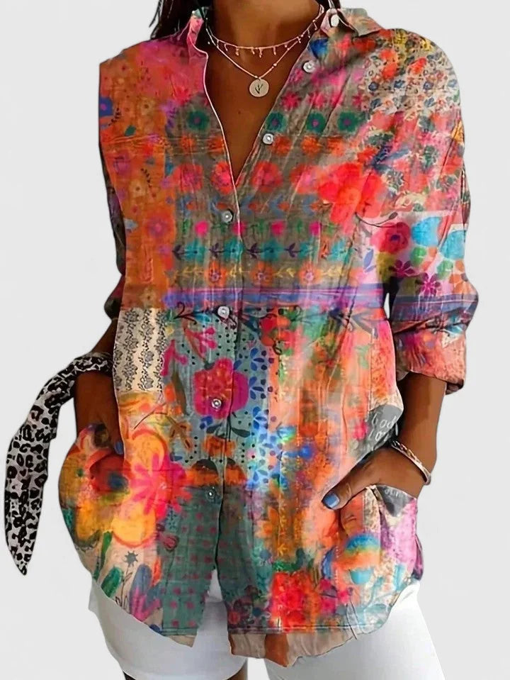 Floral Button-Down Blouse