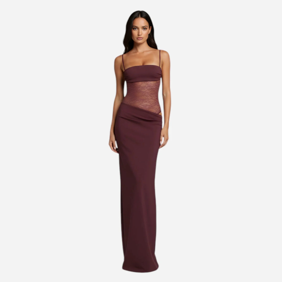 Lace Maxi Dress – Black Lace Bodice