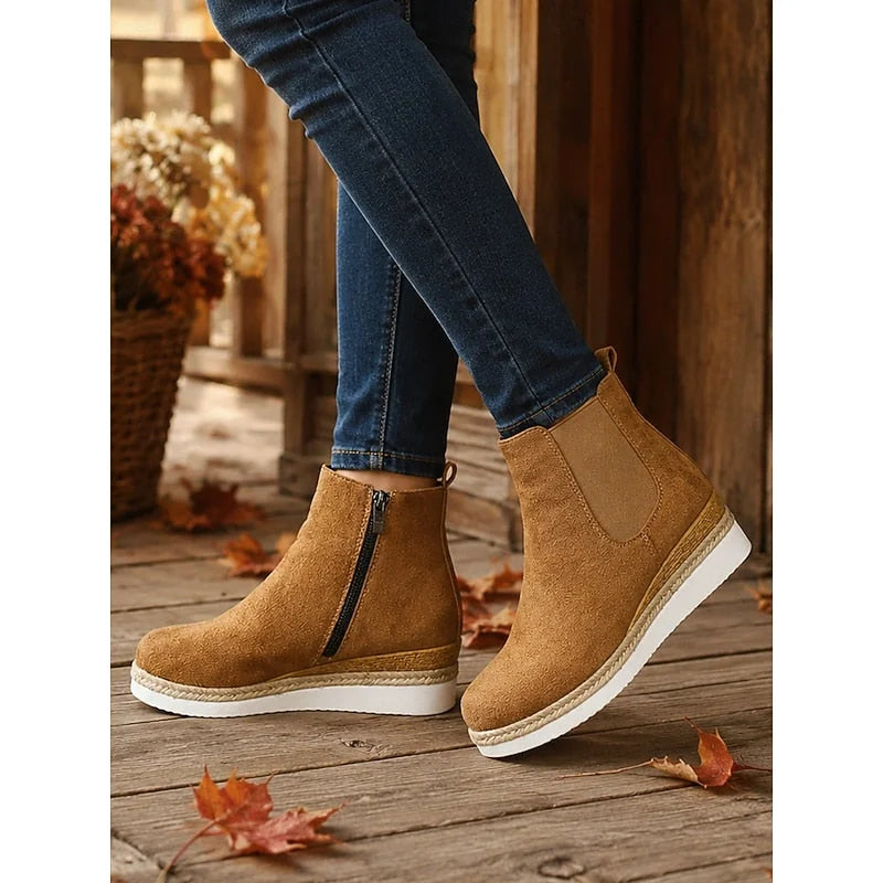 Chelsea Boots – Burgundy Wedge Ankle