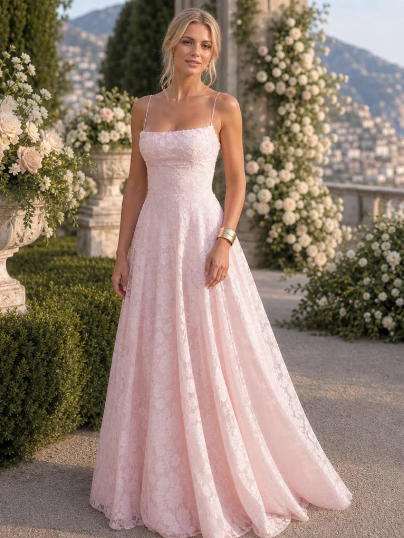 Valenne | Full Lace Maxi Dress with Lace-Up Back
