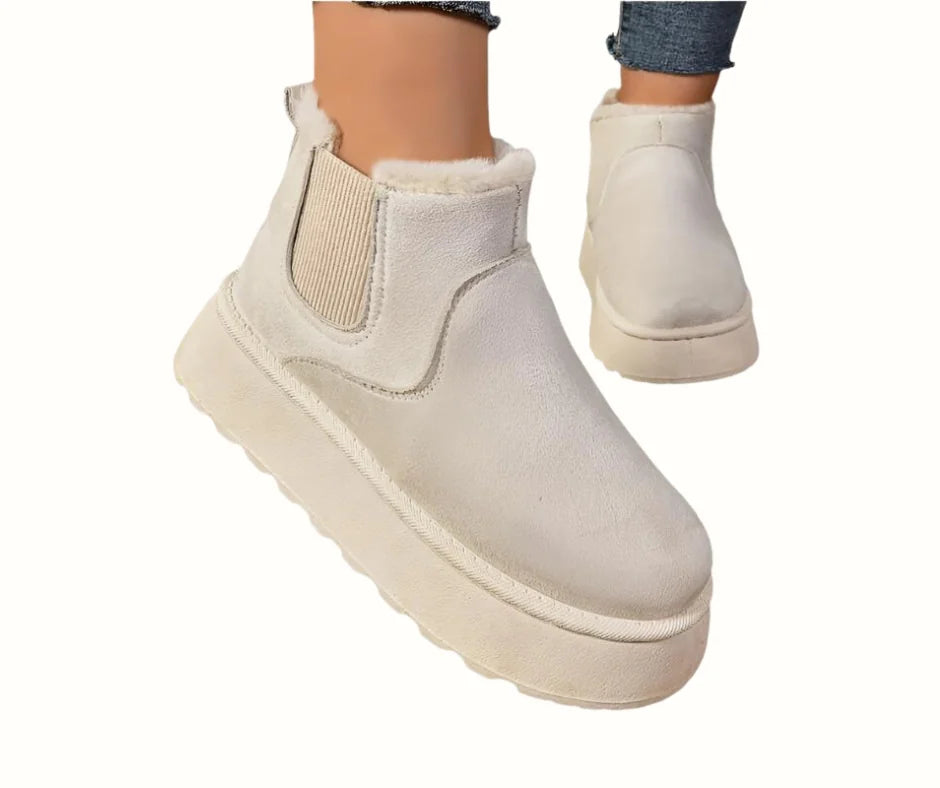 Chelsea Boots – Black Lined Platform Slip-On