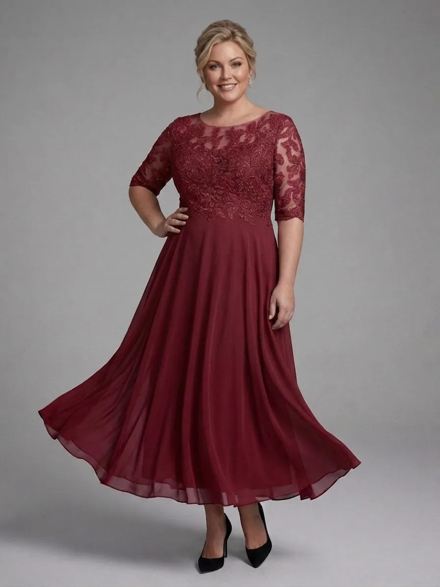 Mother of the Bride Lace Midi Dress