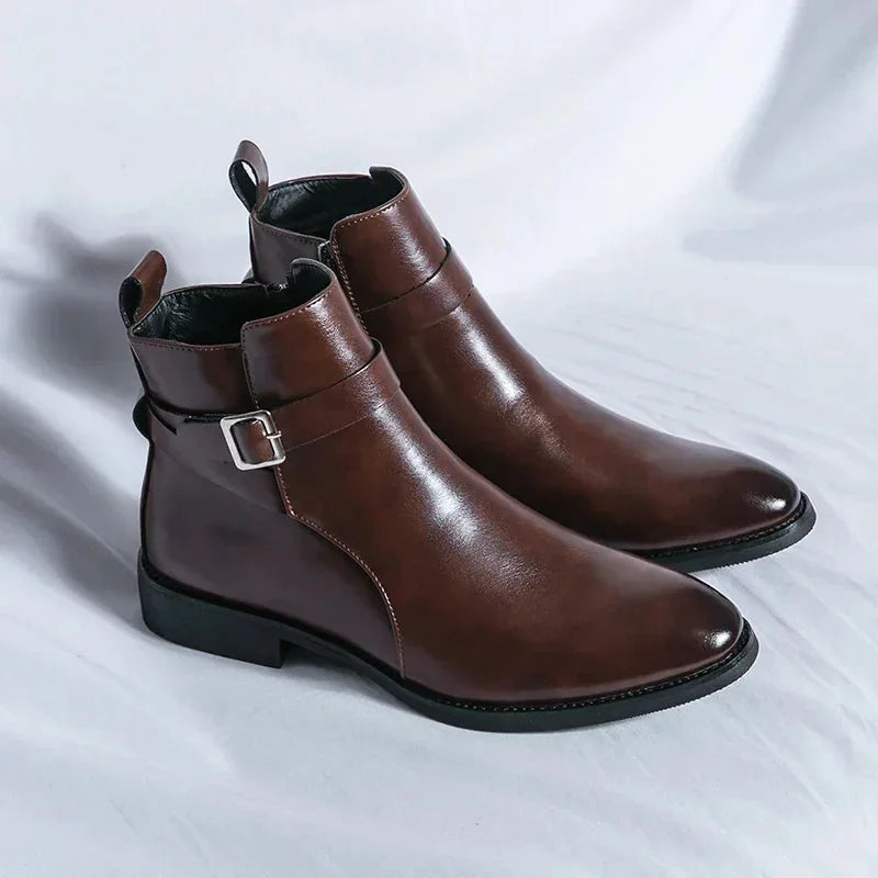 Chelsea Boots – Brown Buckle Ankle
