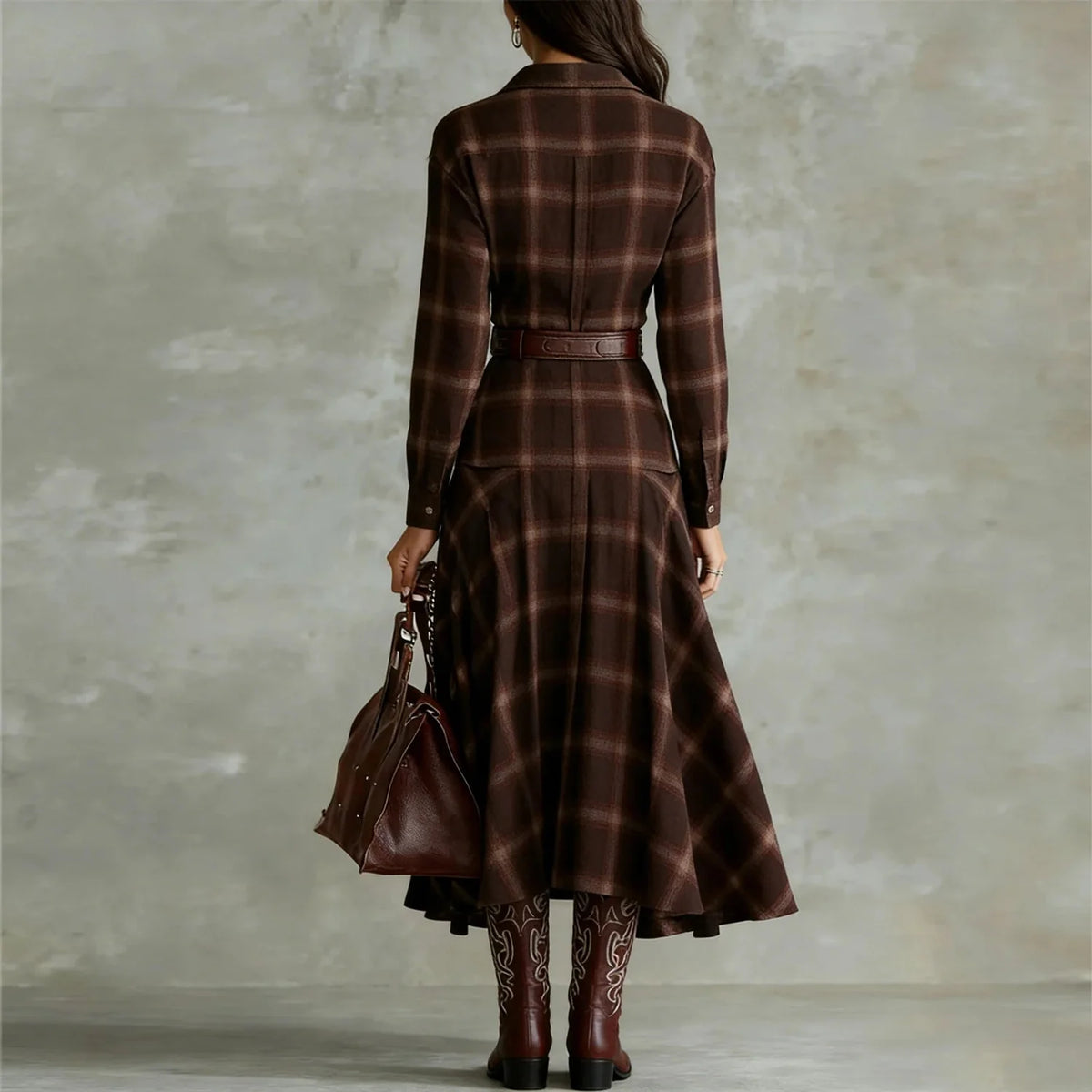 Plaid Flannel Shirt Dress