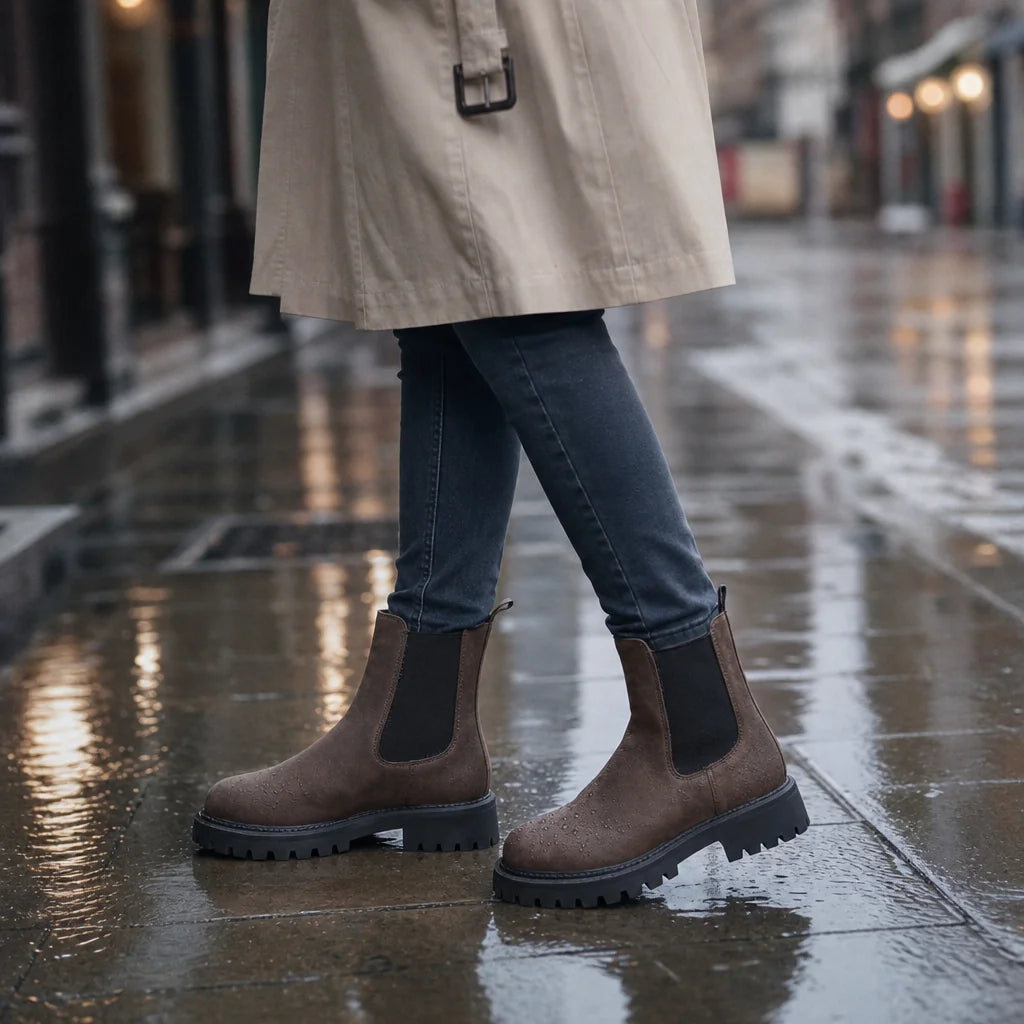 Wide-Fit Chelsea Boots with Stretch Panel