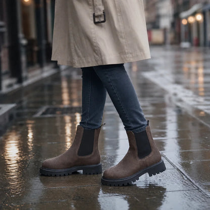 Wide-Fit Chelsea Boots with Stretch Panel