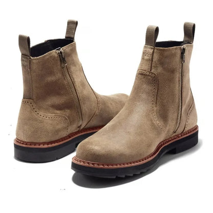 Men's Chelsea Boots – Black Lug Sole Pull Tab