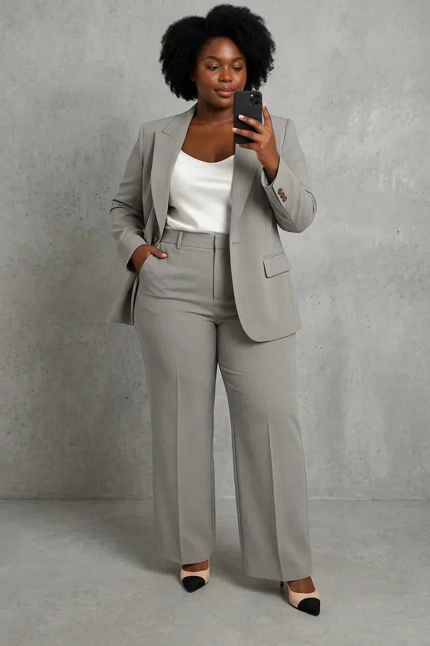 Two-Piece Blazer and Pant Suit Set