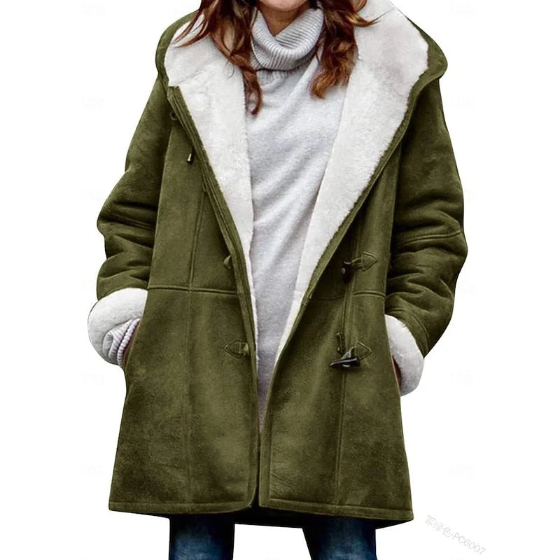 Women's Hooded Winter Coat with Fleece Lining