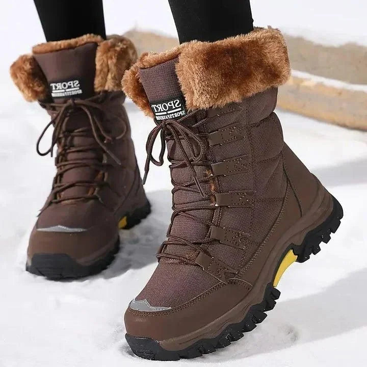 Lace-Up Winter Snow Boots with Plush Lining