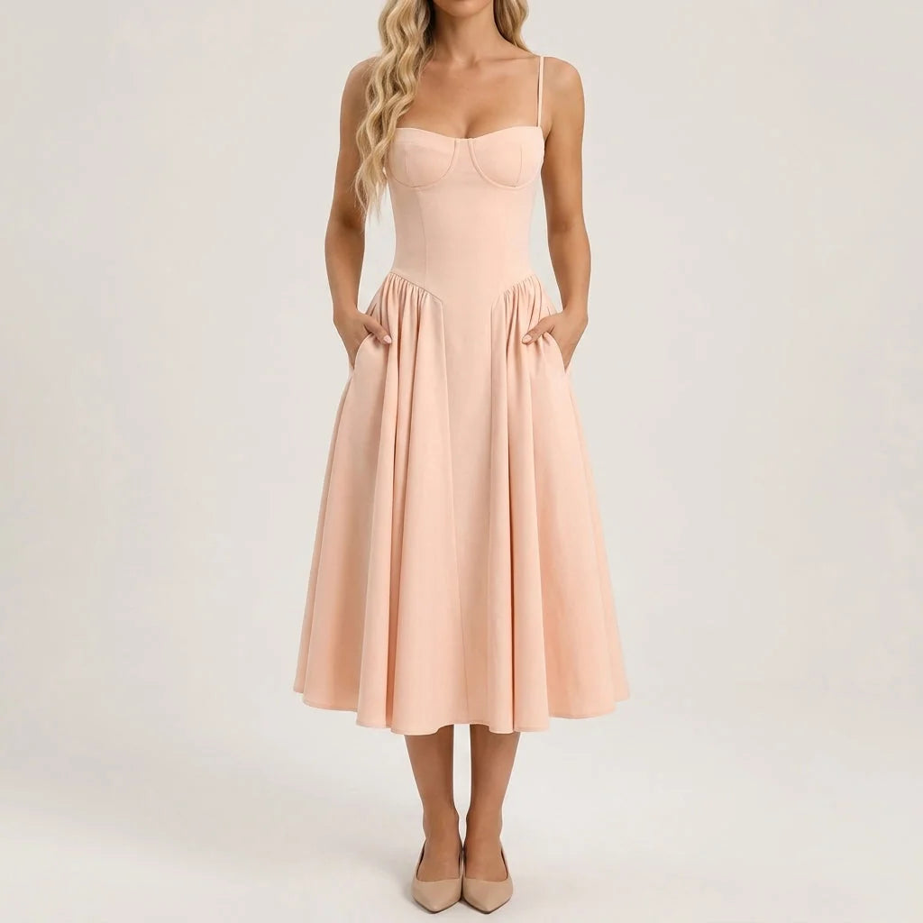 Celeste | Corset Midi Dress A-Line