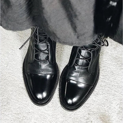 Lace-Up Cap Toe Combat Boots