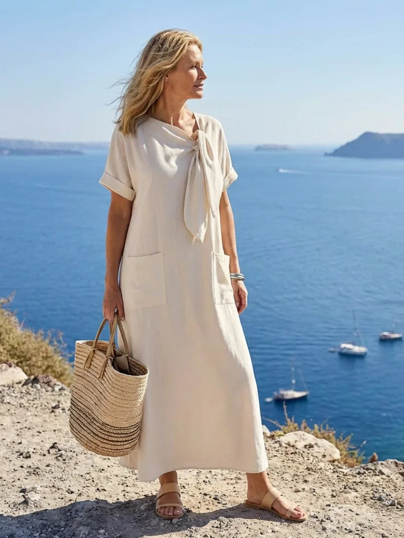 Tie-Neck Maxi Dress