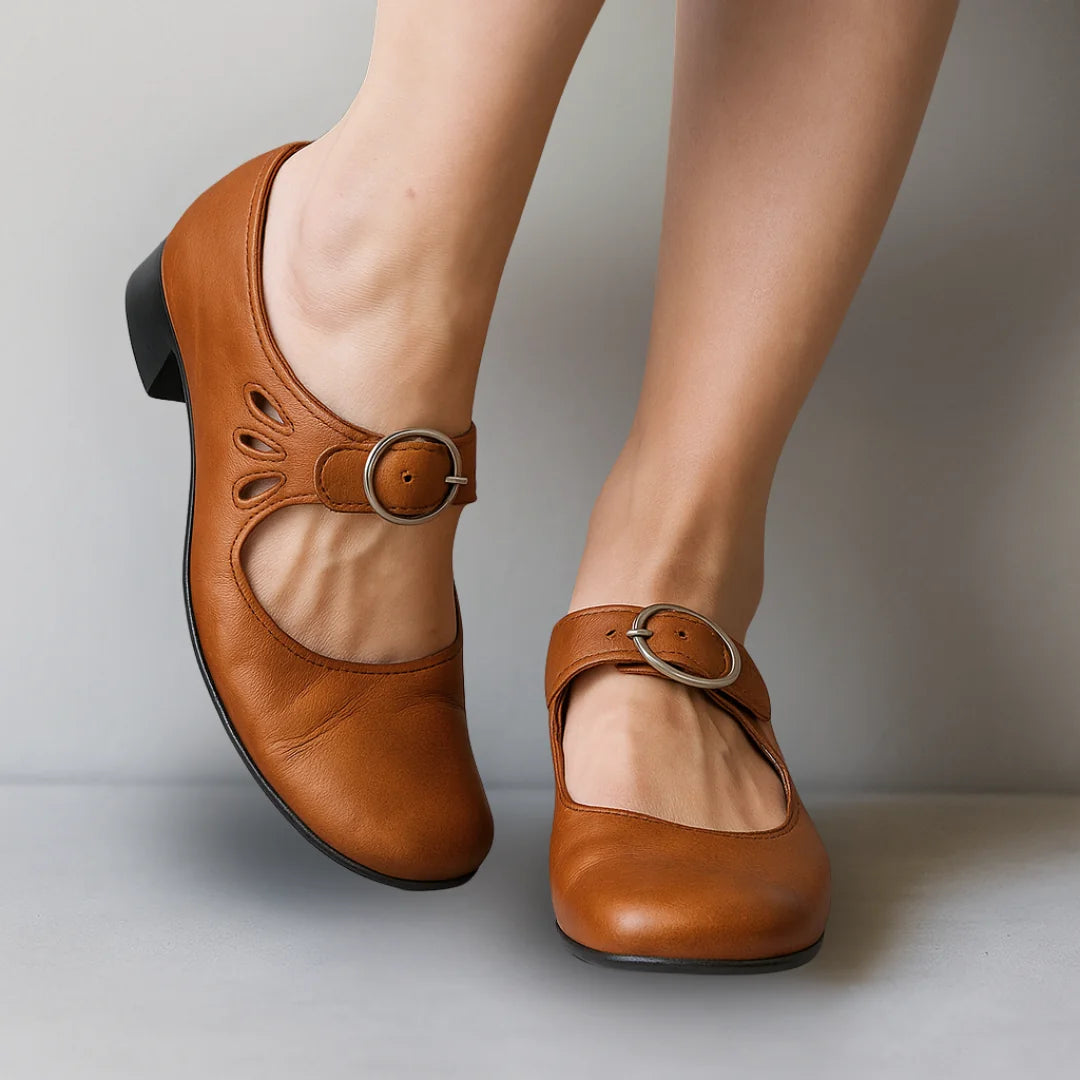 Mary Jane Pumps with Ankle Strap